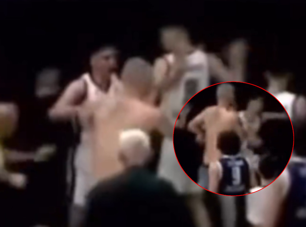 Košarka tuča Foto:Twitter printscreen/sara